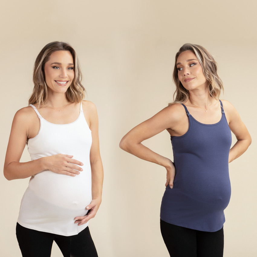 Set van 2 unisex borstvoedingshemdjes met dunne schouderbandjes 