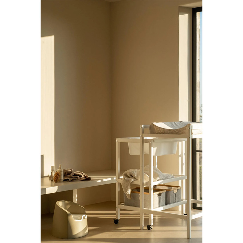 Table à langer + Bain Basic Blanc 