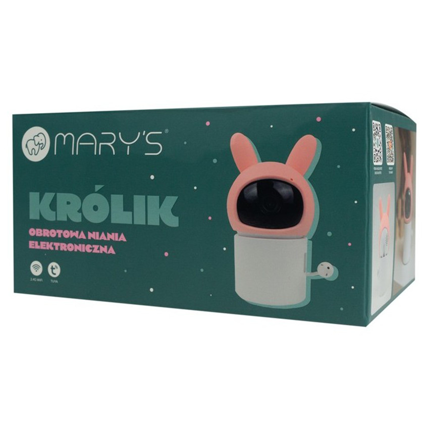 Babyphone vidéo rotatif Lapin Rose 