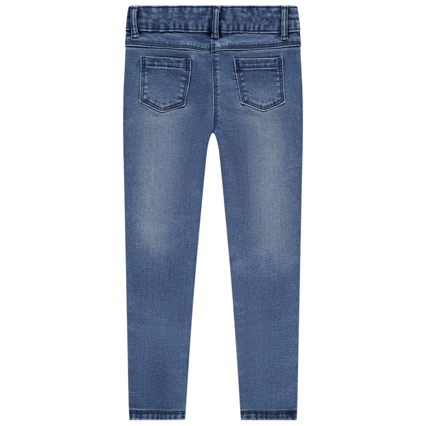 Jean slim effet denim contrecollé polaire pour fille  