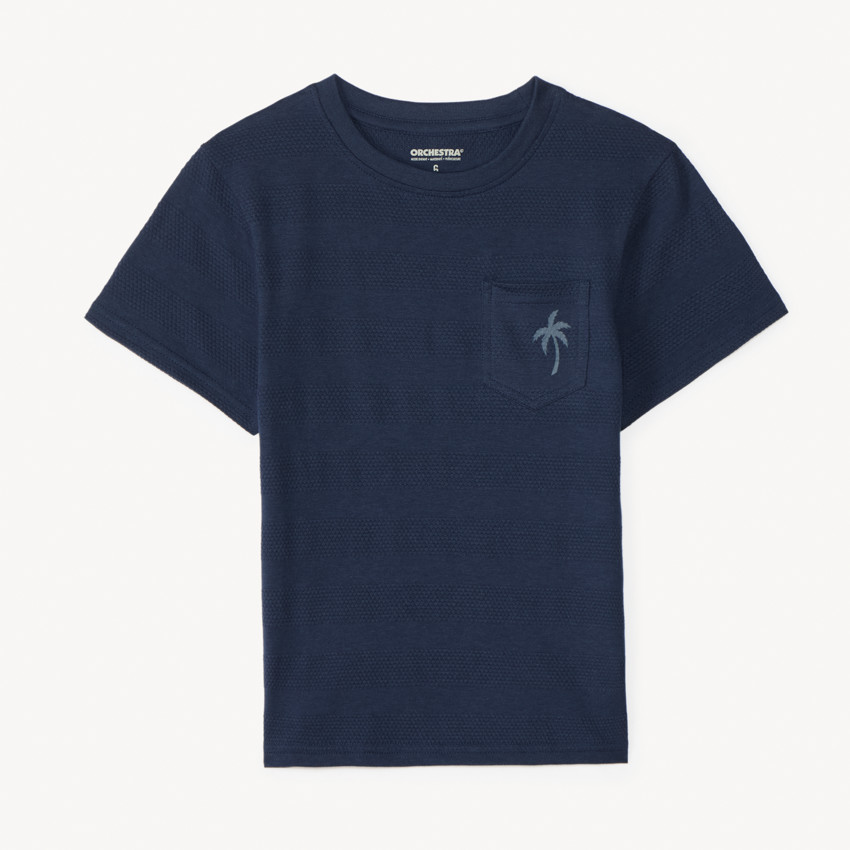 T-shirt en maille fantaisie printé palmier garçon 