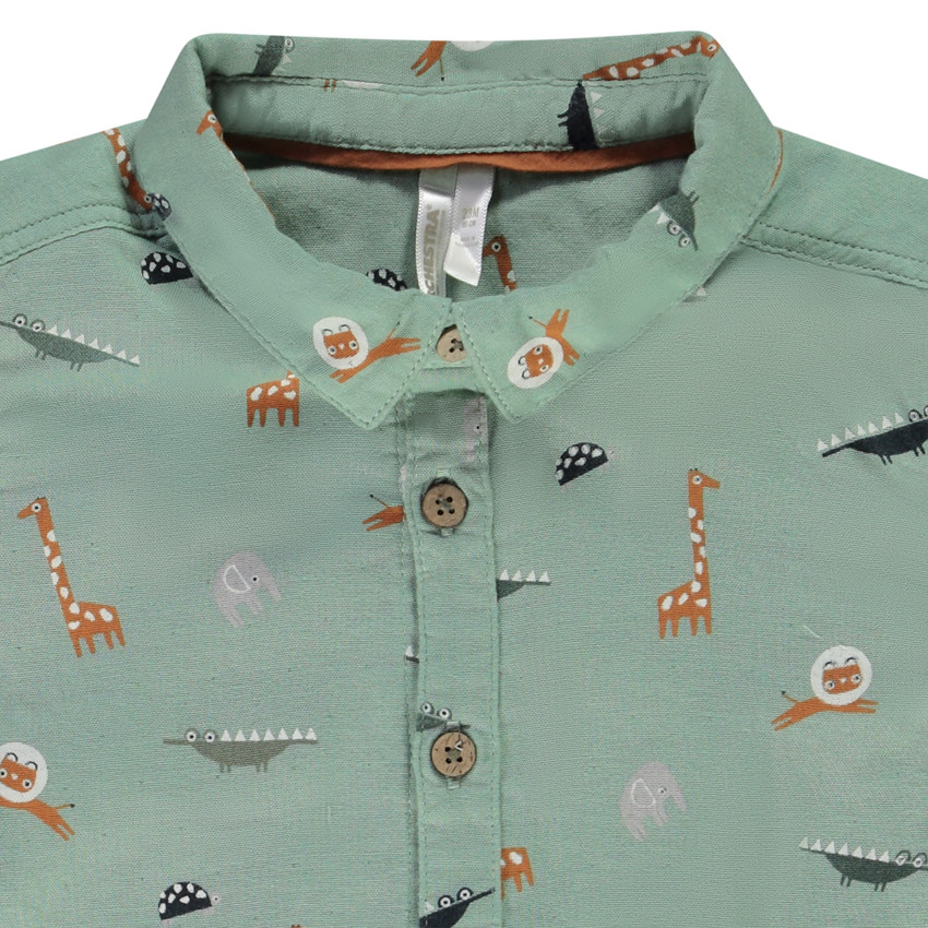 Chemise manches longues imprimé animaux pour bébé garçon 