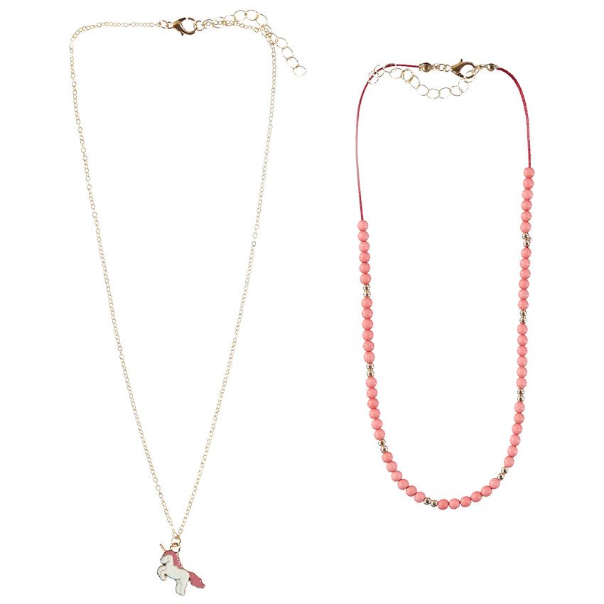 Lot de 2 colliers fantaisie licorne pour fille 
