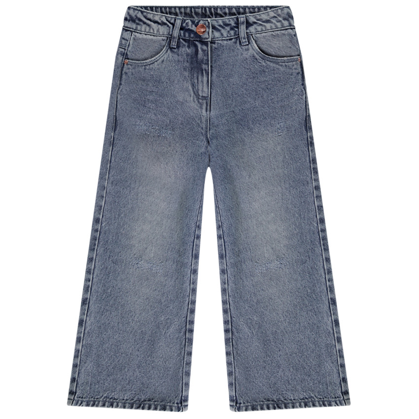 Jean large effet used pour fille 