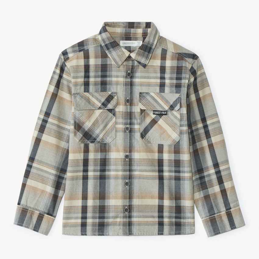 Chemise manches longues à carreaux garçon 