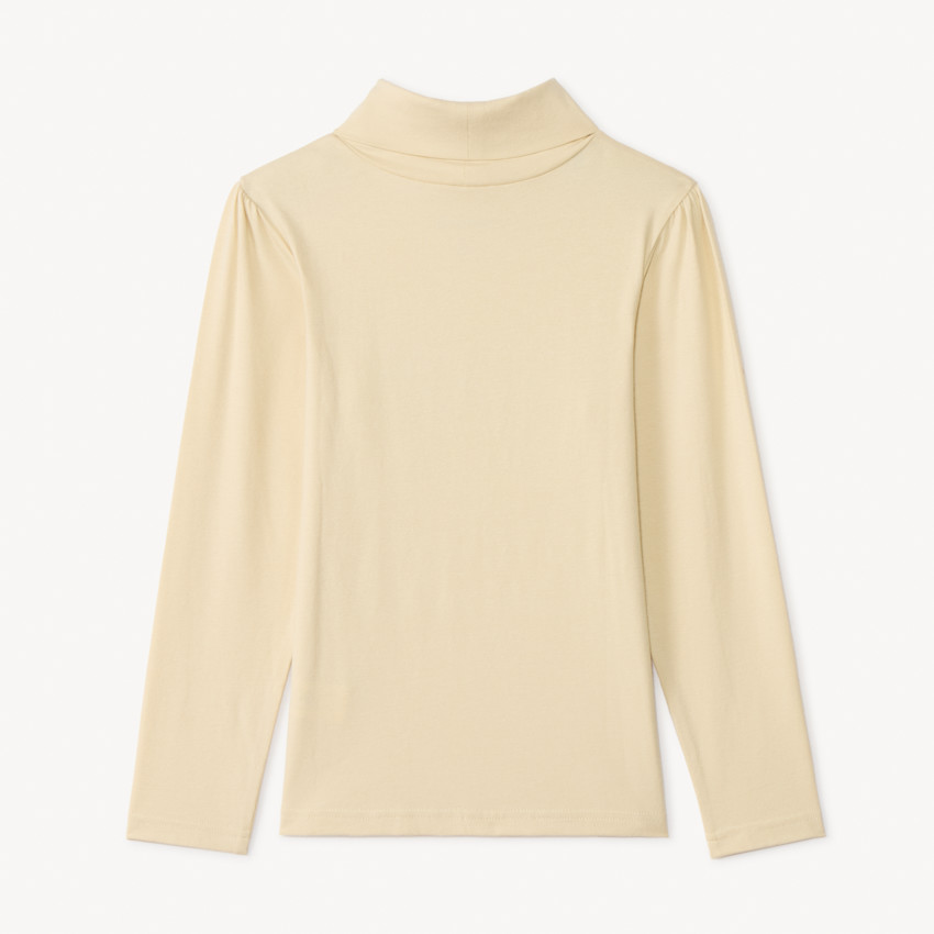 Ondertrui met coltrui en 3D bloemblaadjeknoop voor meisjes 