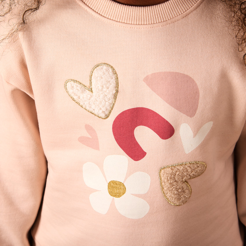 Robe manches longues effet 2 en 1 bi-matière pour fille 