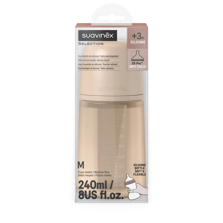 Biberon en silicone Colour Essence 240 ml beige 