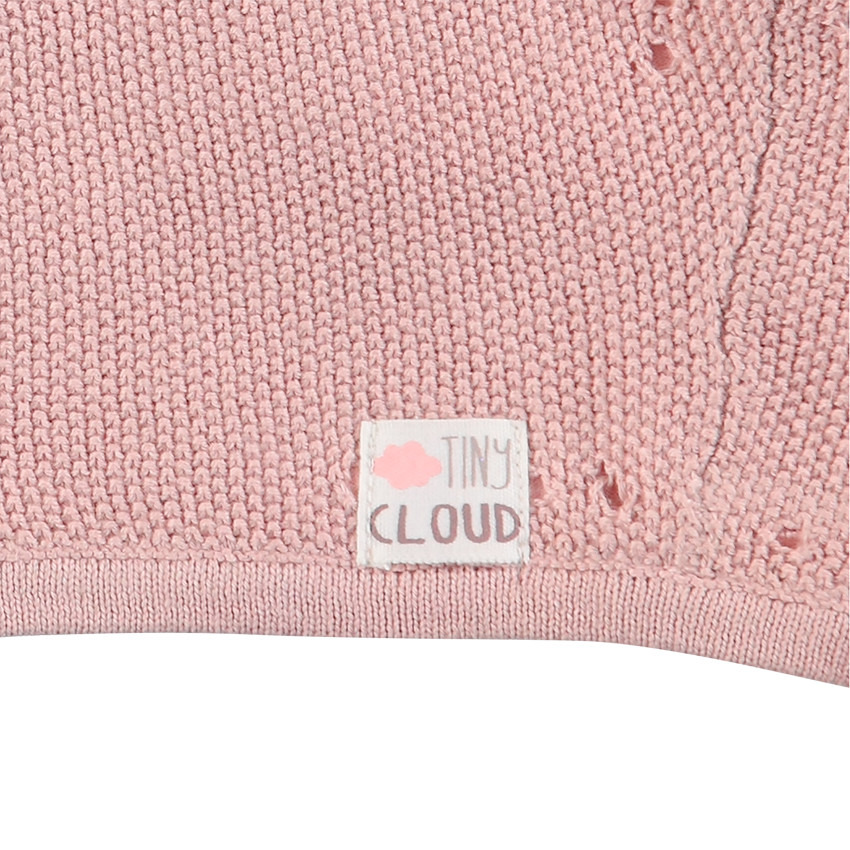 Bonnet en tricot doublé jersey rose 