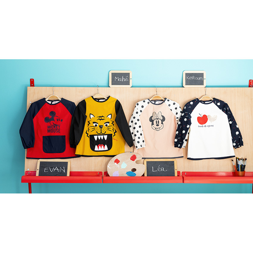 Tablier de peinture print Mickey Disney avec poche pour garçon 