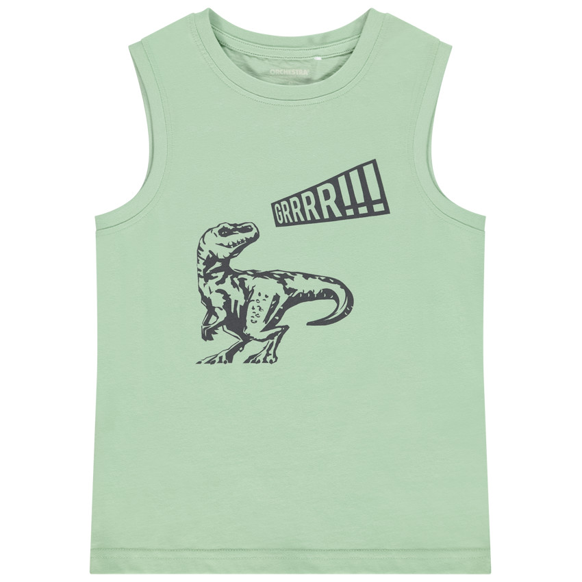 Effen tanktop met fantasiedruk voor jongen 
