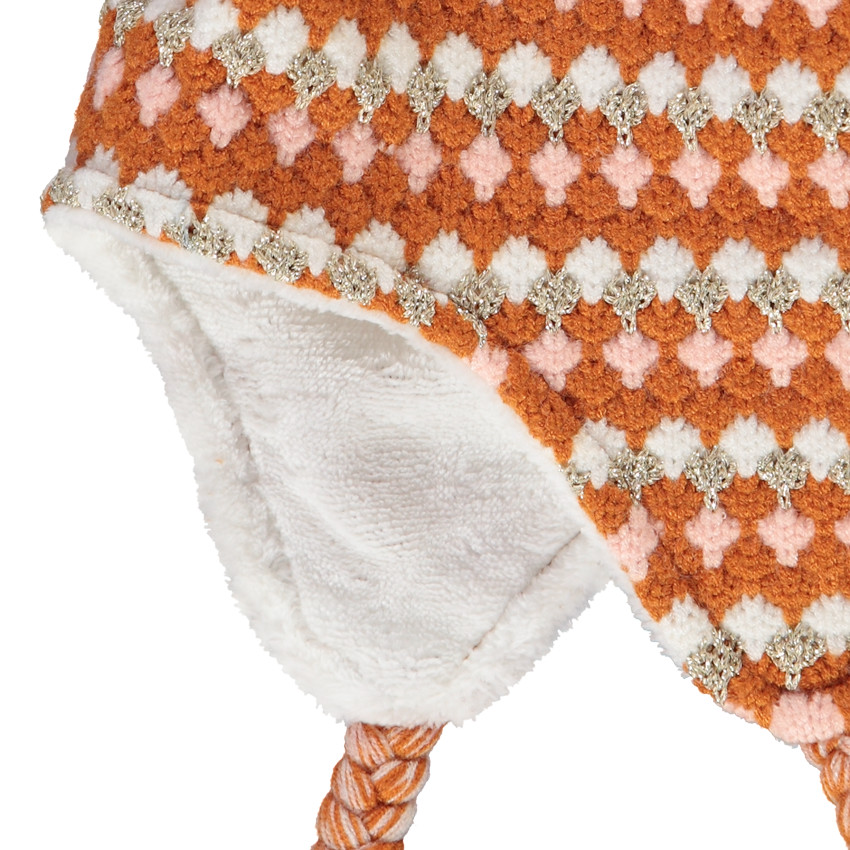 Bonnet péruvien en tricot fantaisie pour bébé fille 
