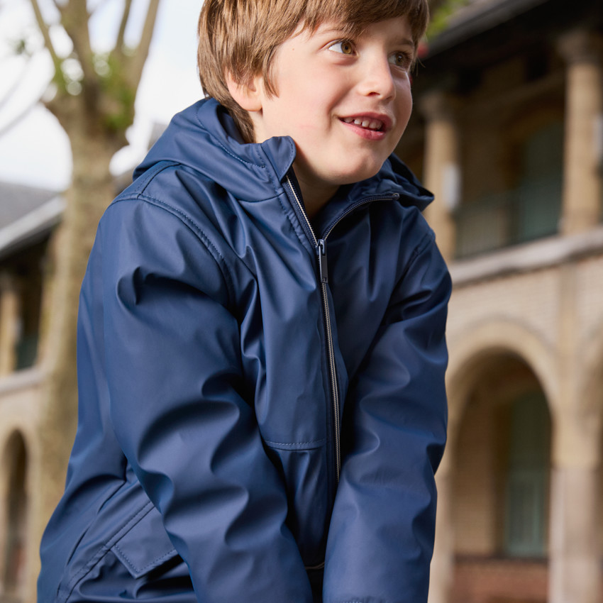 Parka met capuchon en rubber en micropolaire voering voor jongens 