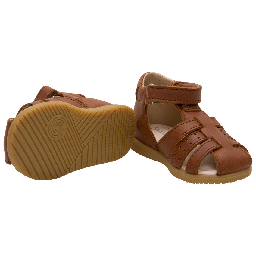 Nu-pieds en cuir à bride perforée 