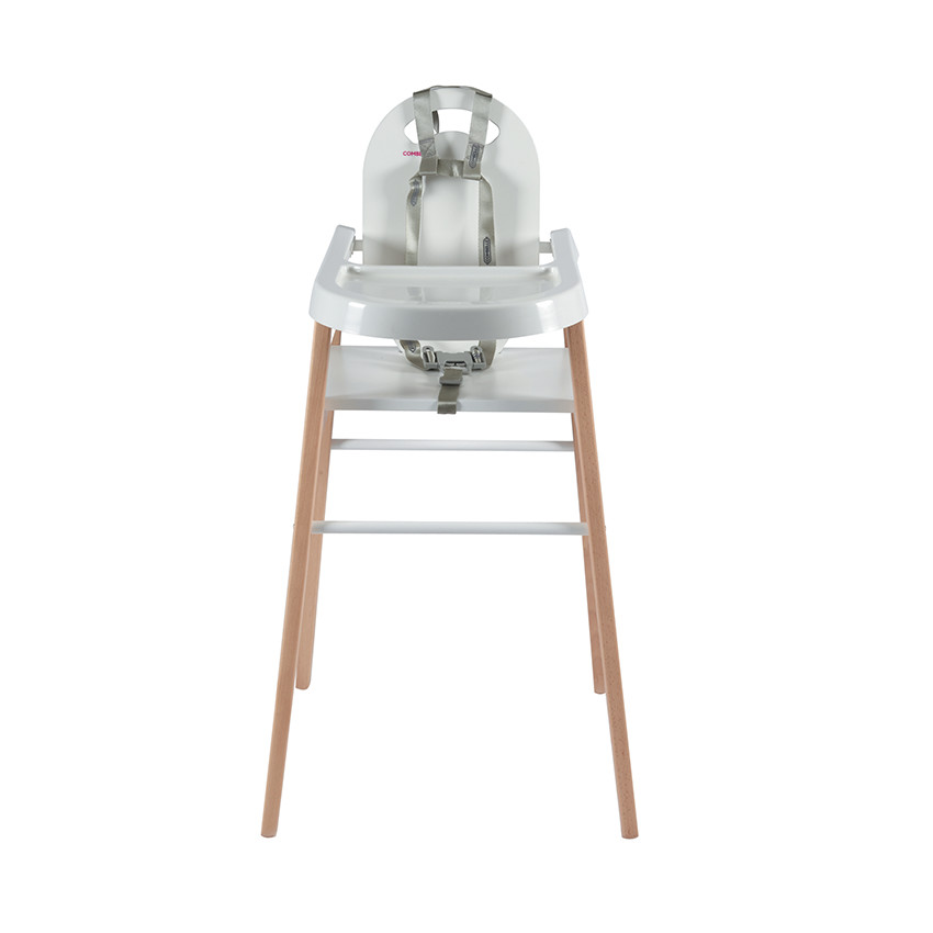 Chaise haute fixe Lili avec tablette amovible – Hybride Blanc  