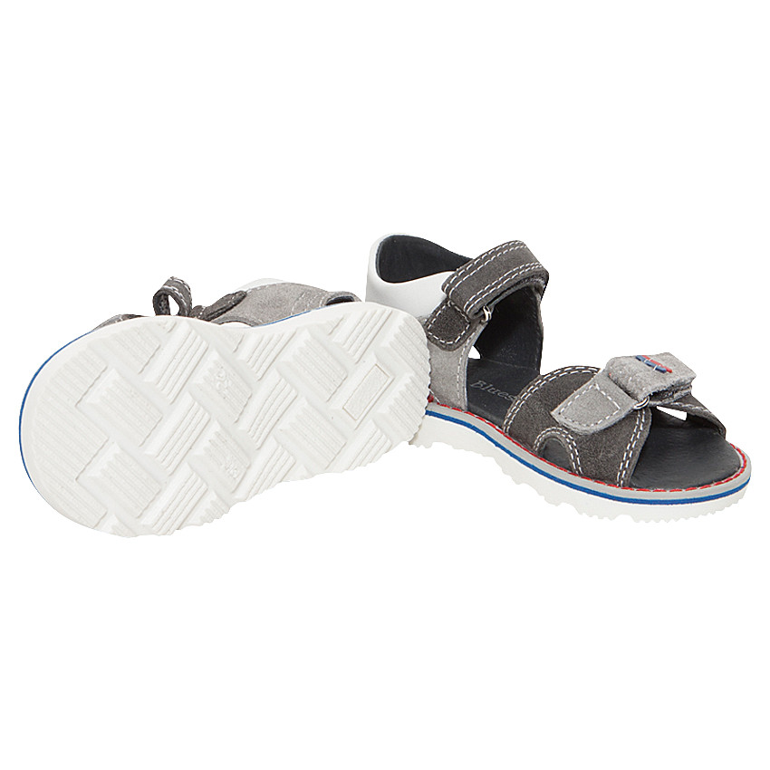 Nu-pieds en cuir avec ouverture à scratchs 