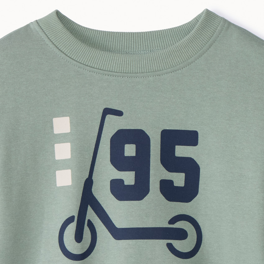 Oversize fleece sweatshirt met print voor babyjongens 