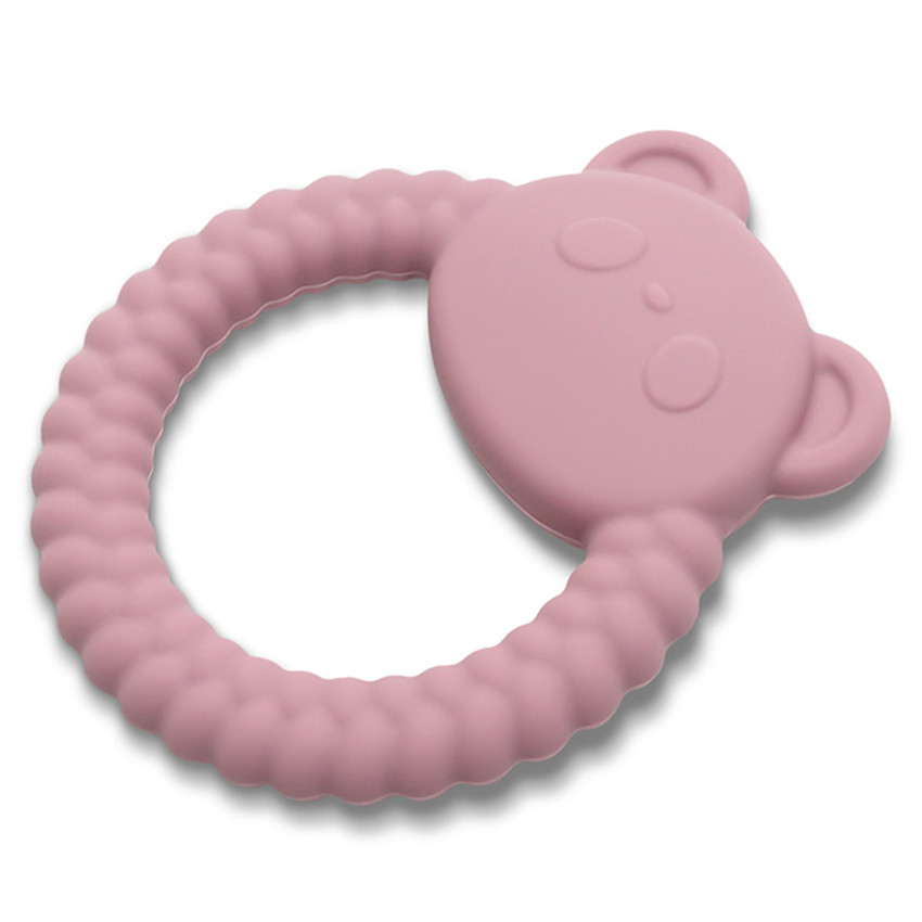 Bijtring siliconen Panda Roze 