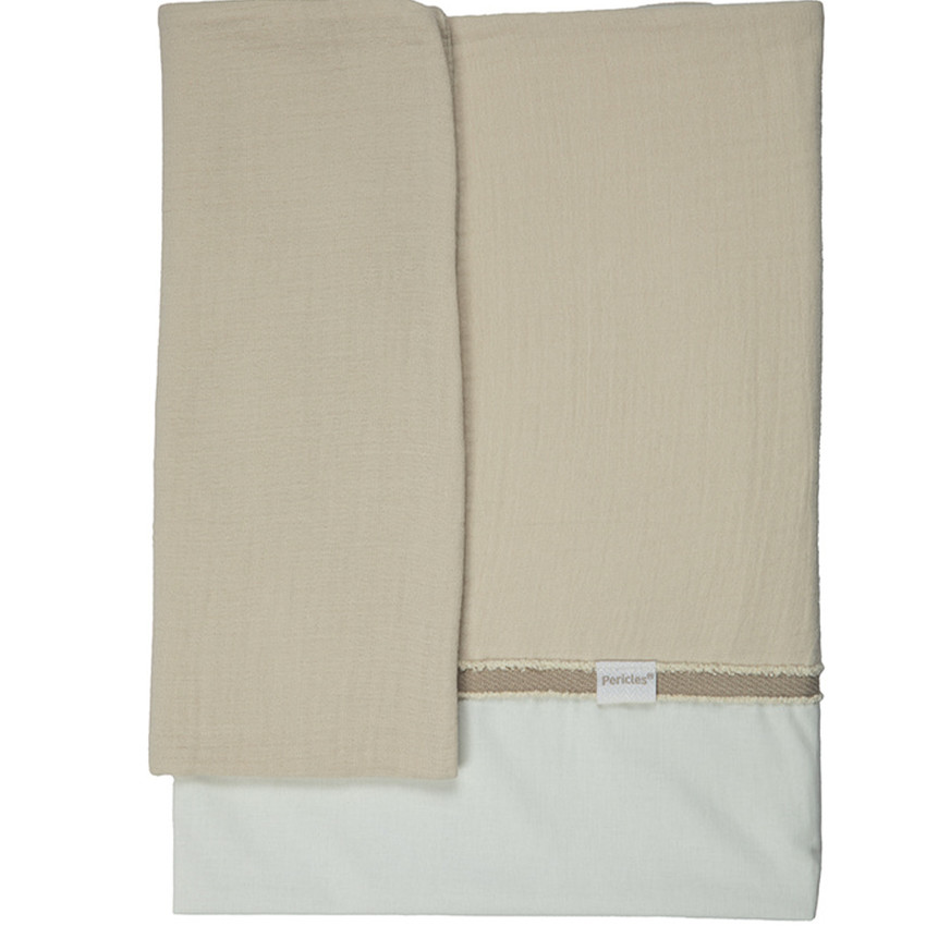 Laken + sloop bed 100x150cm Crème 