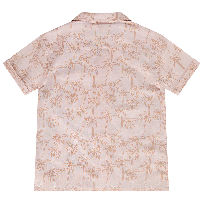 Korte mouwen shirt met palmenprint en zak voor jongen 