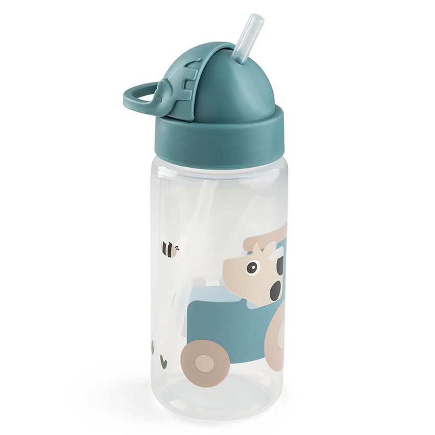 Bouteille avec paille Tiny Farm Bleu 350ml 