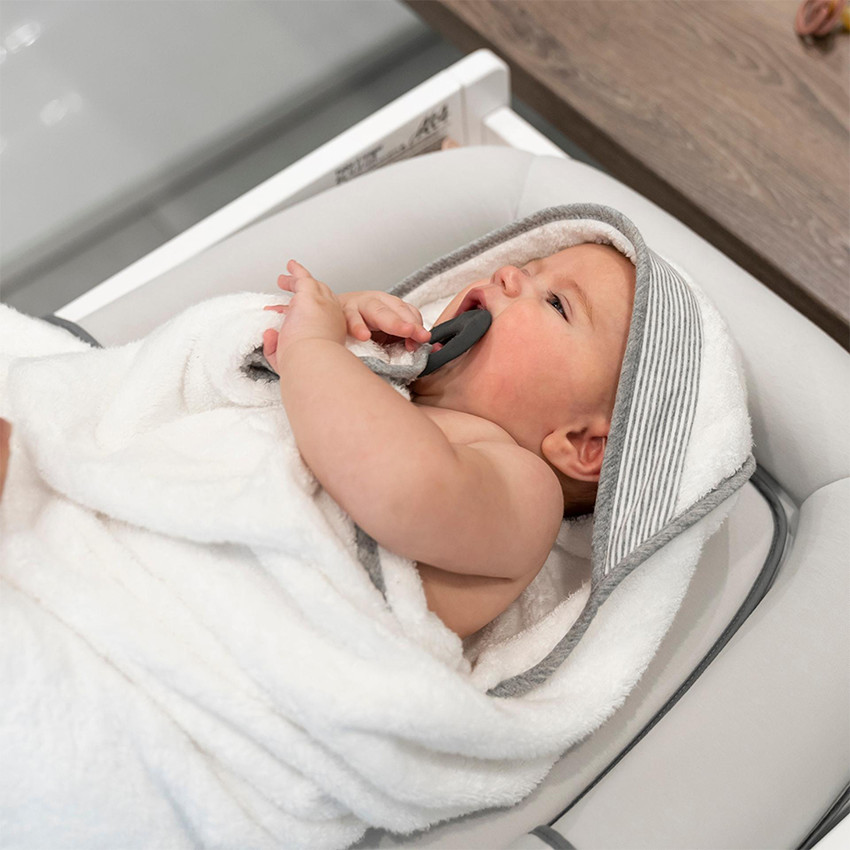 Badcape XL met bijtring Dry'n Play White 