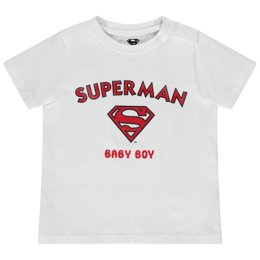 T-shirt van jersey met korte mouwen en Warner Superman voor babyjongens 
