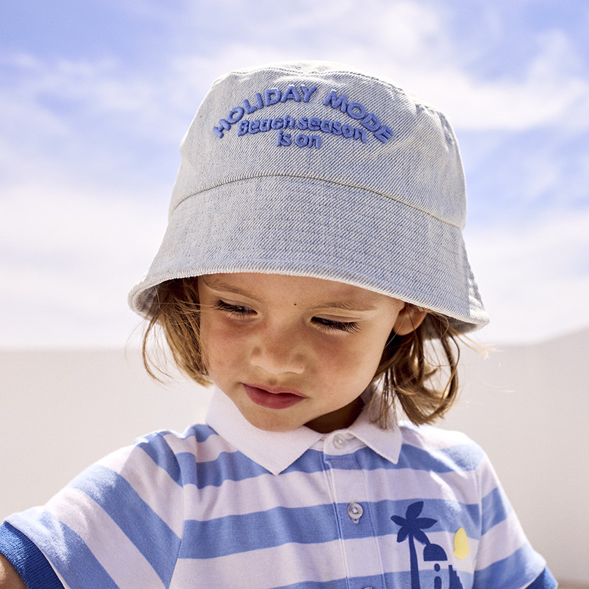 Bob en jean avec broderie 3D pour garçon 