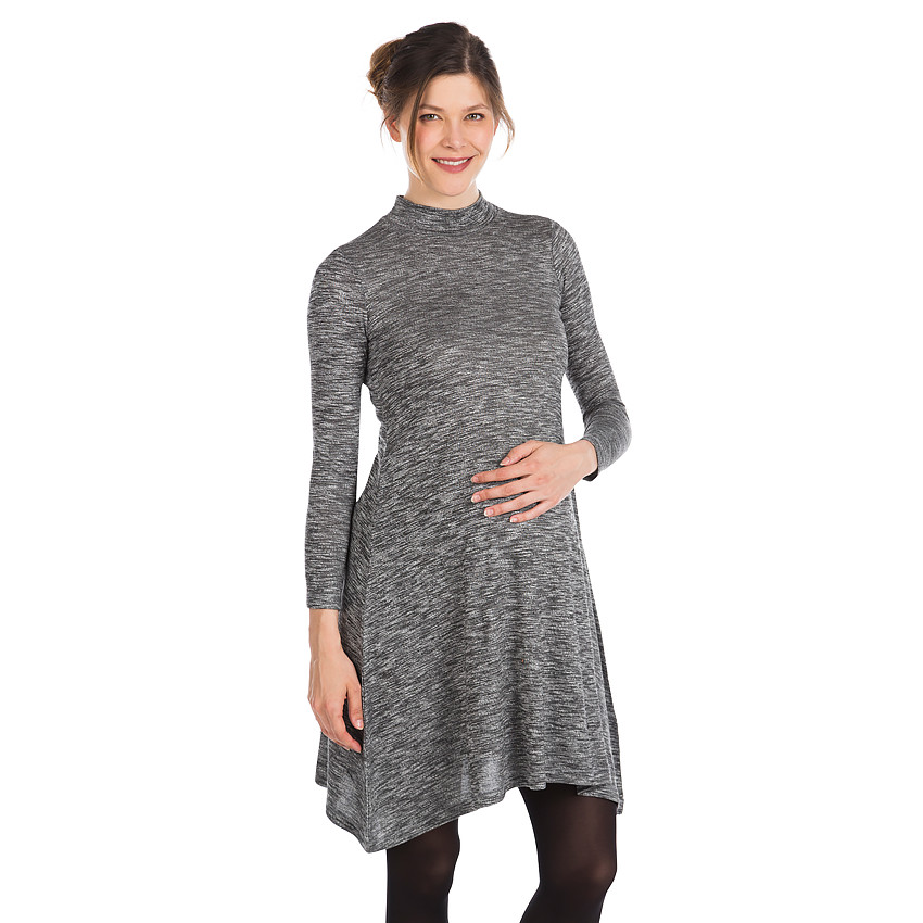 Jurk voor tijdens de zwangerschap met ruim pasvorm in gechineerde tricot 