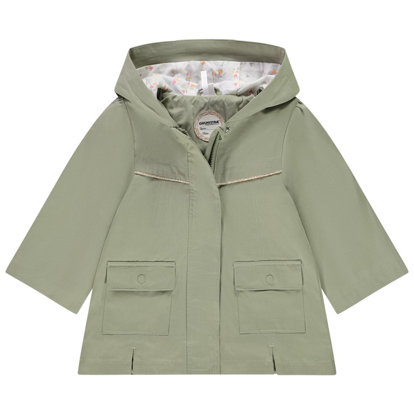 Coupe-vent avec doublure imprimée fleurs pour bébé fille 