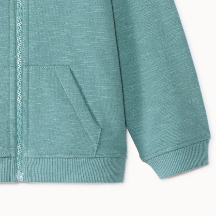 Gilet molleton uni à capuche ourson pour bébé garçon 