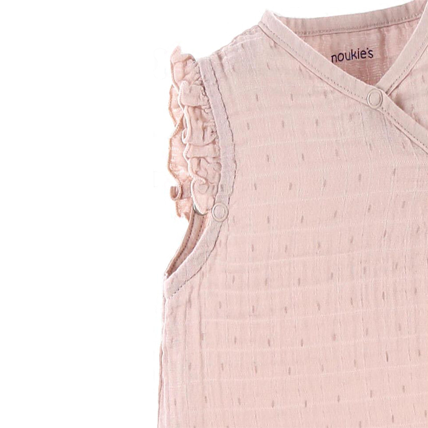 Gigoteuse sans manches en mousseline Mix & Match 70 cm - Rose 