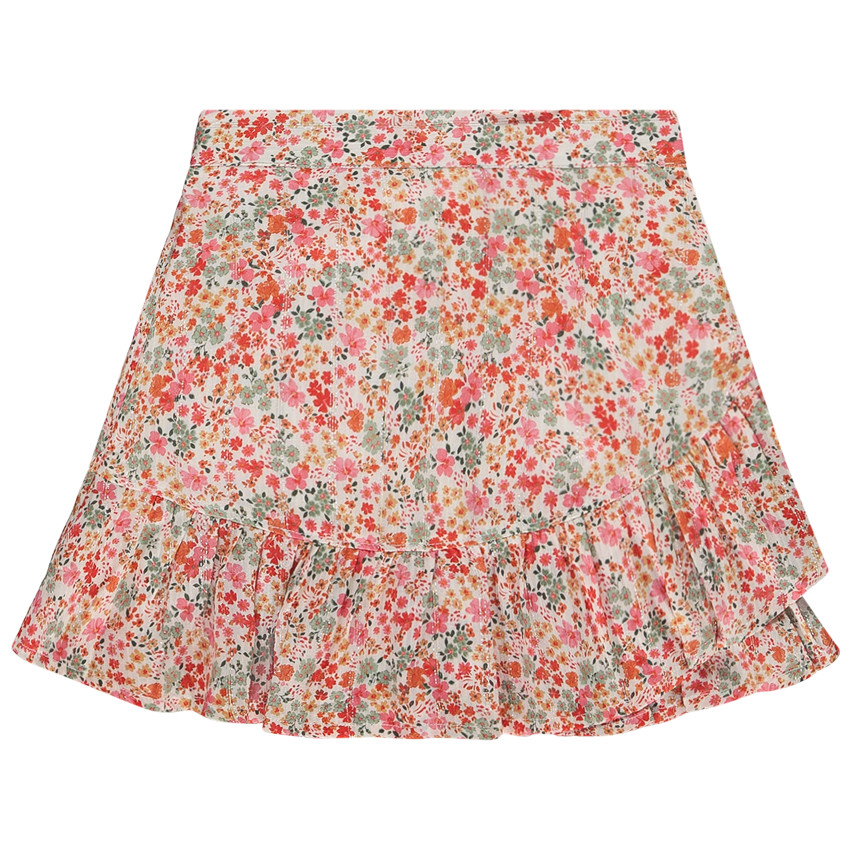 Jupe courte en voile avec imprimé fleurie pour fille 