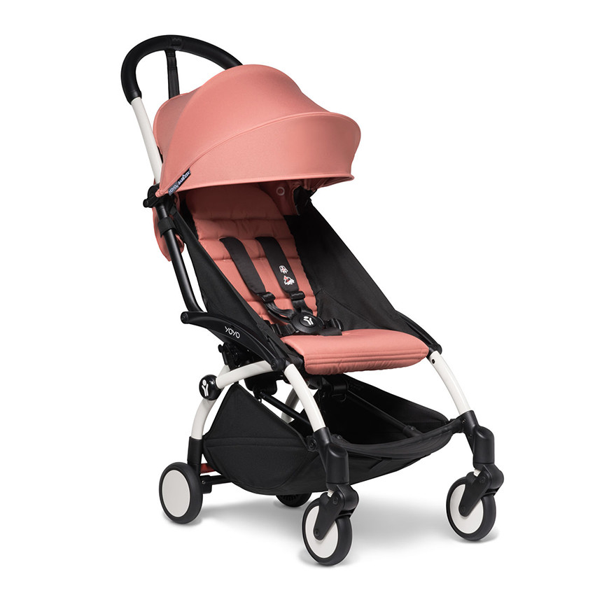 Volledige kinderwagen YOYO² nieuwe 0+ en 6+ pack wit onderstel - Ginger 