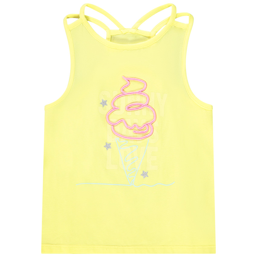 Débardeur en jersey avec print fantaisie et cording pour fille 