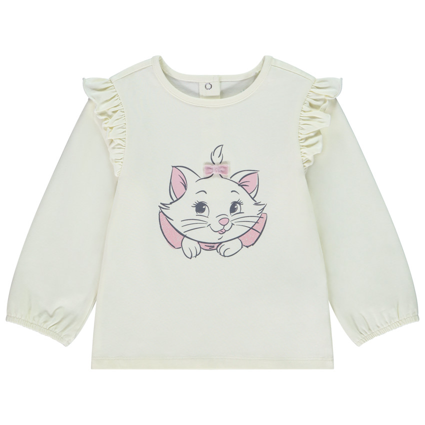 T-shirt manches longues volantées Marie Disney pour bébé fille 