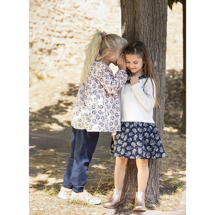 Pantalon en toile taille haute pour fille 