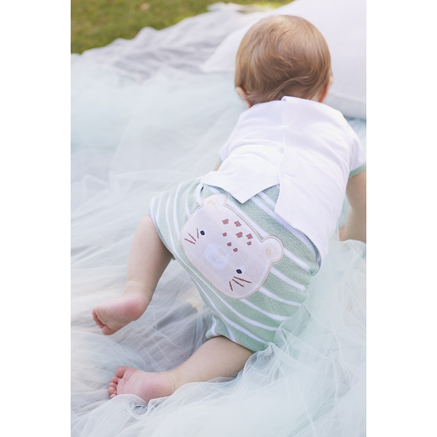 Set van 2 delen badstof met safari motieven voor babyjongen 