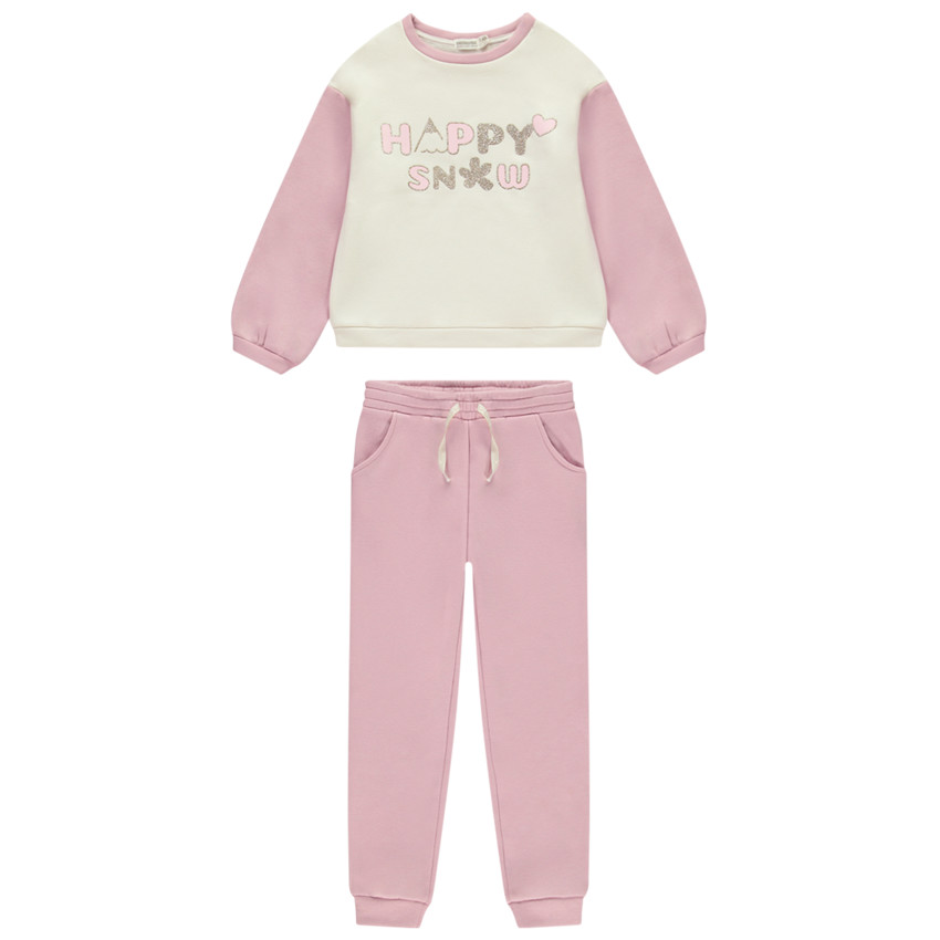 Ensemble jogging molleton à print pailleté pour fille 