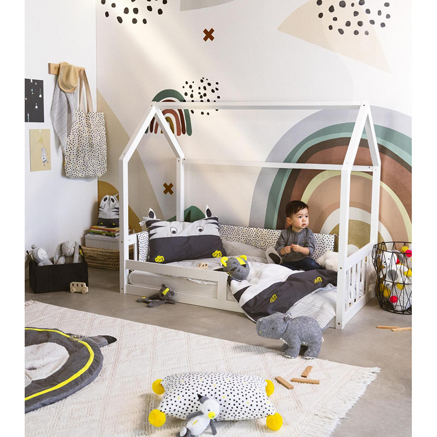 Peluche en velours et sherpa forme lémurien 