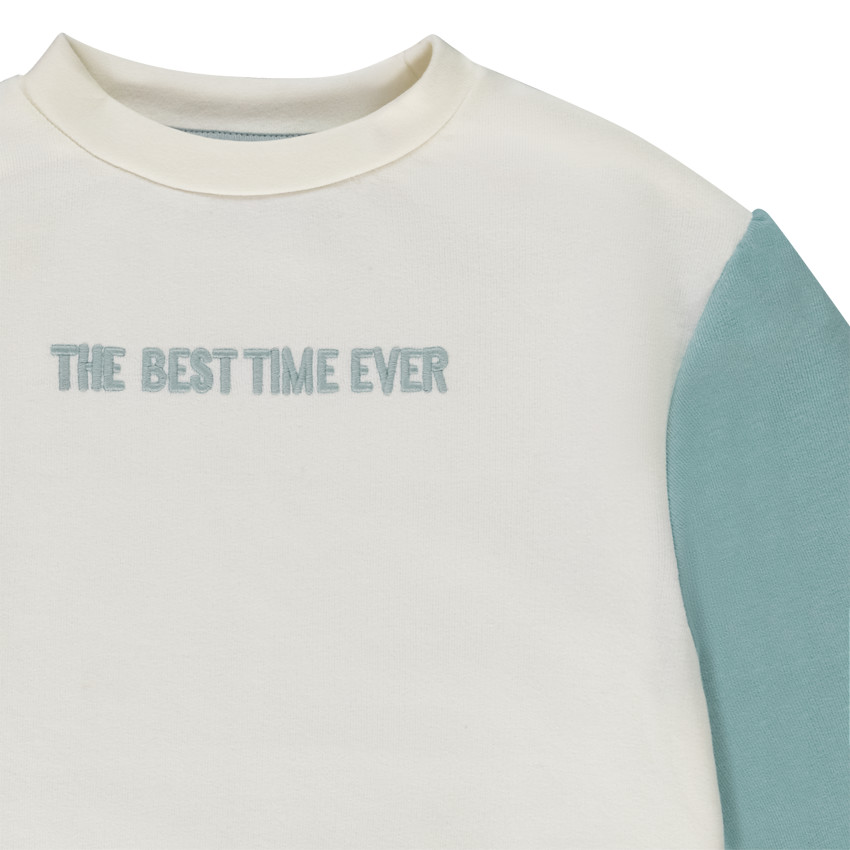 Sweat effet color block avec broderie pour fille 