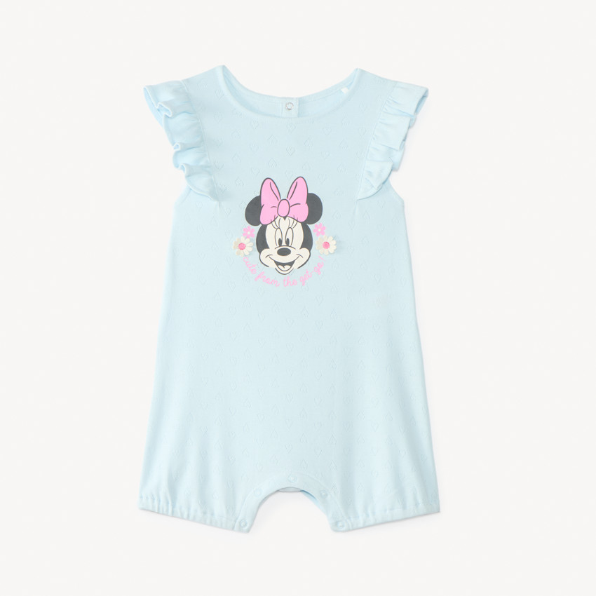 Korte Minnie Disney romper van rekbare purl voor meisjesbaby's 