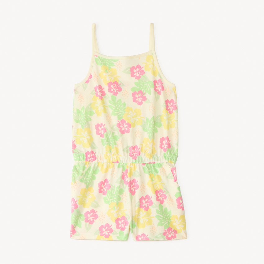 Salopette short en jersey imprimé fantaisie fille 