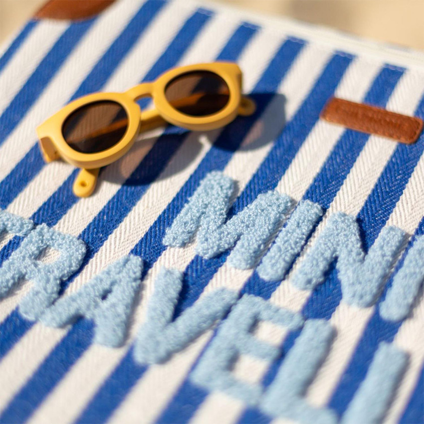 Valise enfant Mini Traveller Rayures Bleu Electrique Bleu Clair 