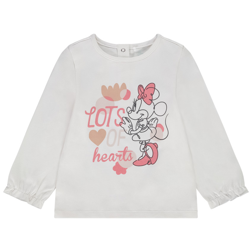 T-shirt manches longues en jersey print Minnie Disney pour bébé fille 