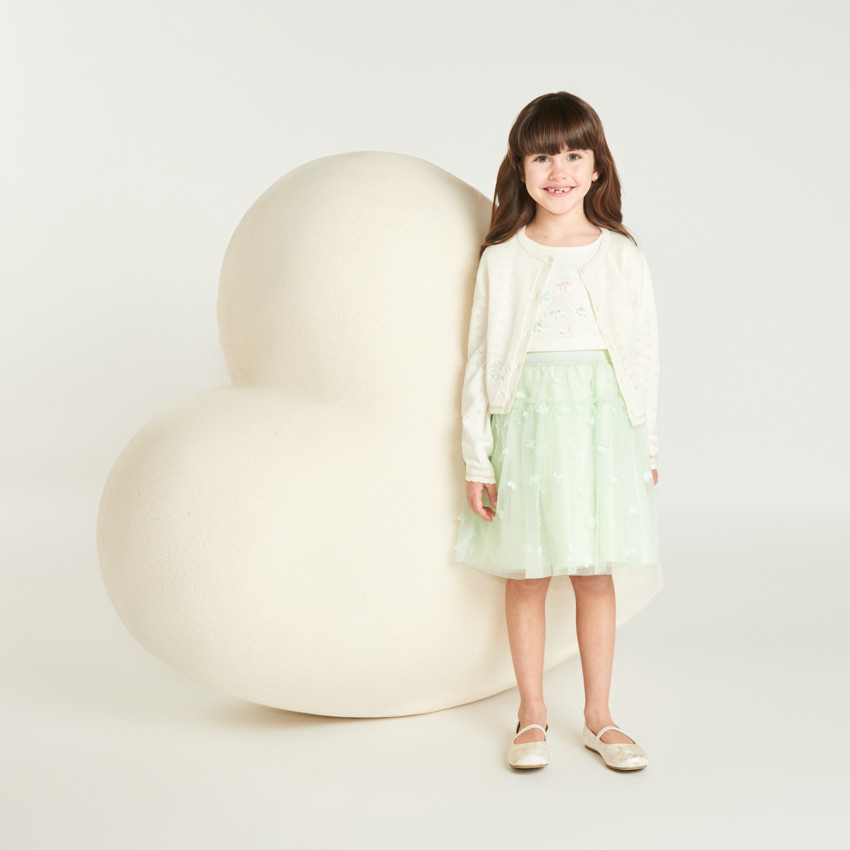 Ajuinen brei gilet met vlinders voor meisjesbaby's 