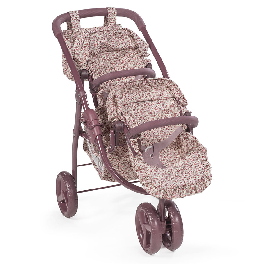 Poussette double pour poupées Cherry Fleurs  