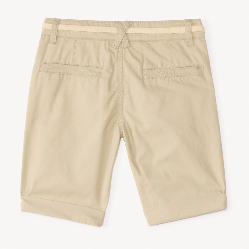 Bermuda uni en toile avec ceinture lacet pour garçon  