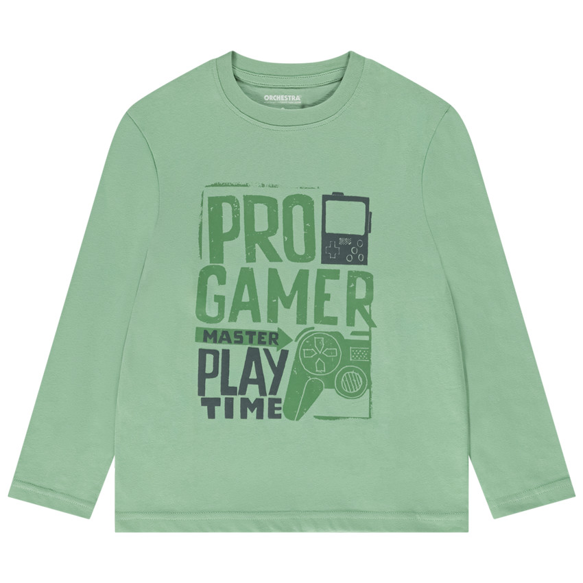 T-shirt manches longues en jersey print gaming pour garçon 