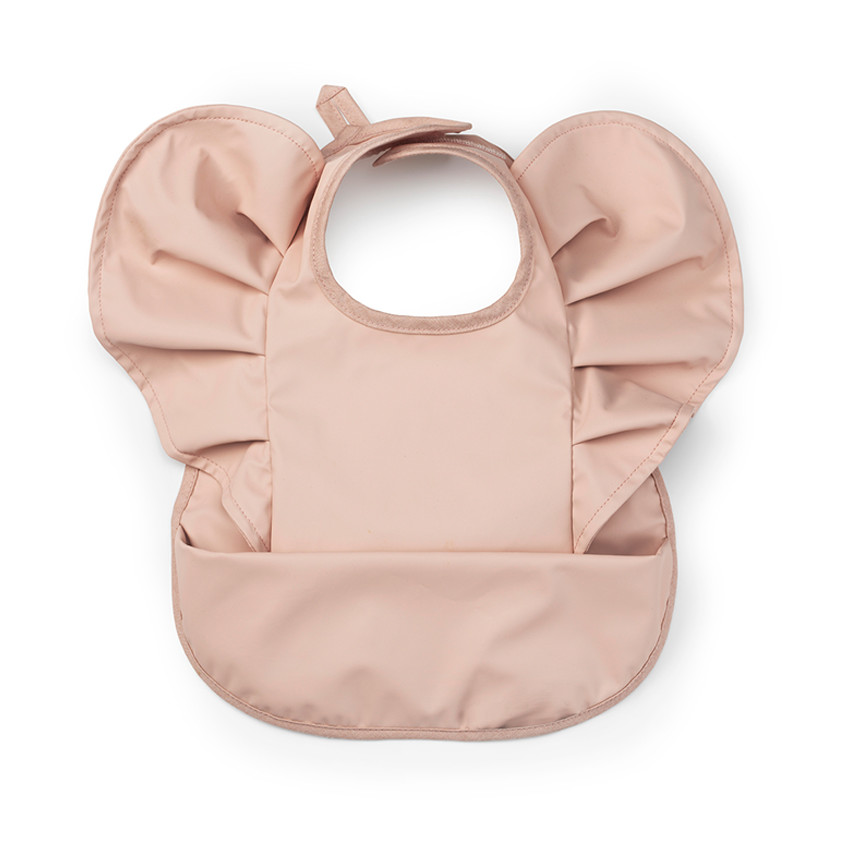 Bavoir à poche Épaulettes volantées powder pink 